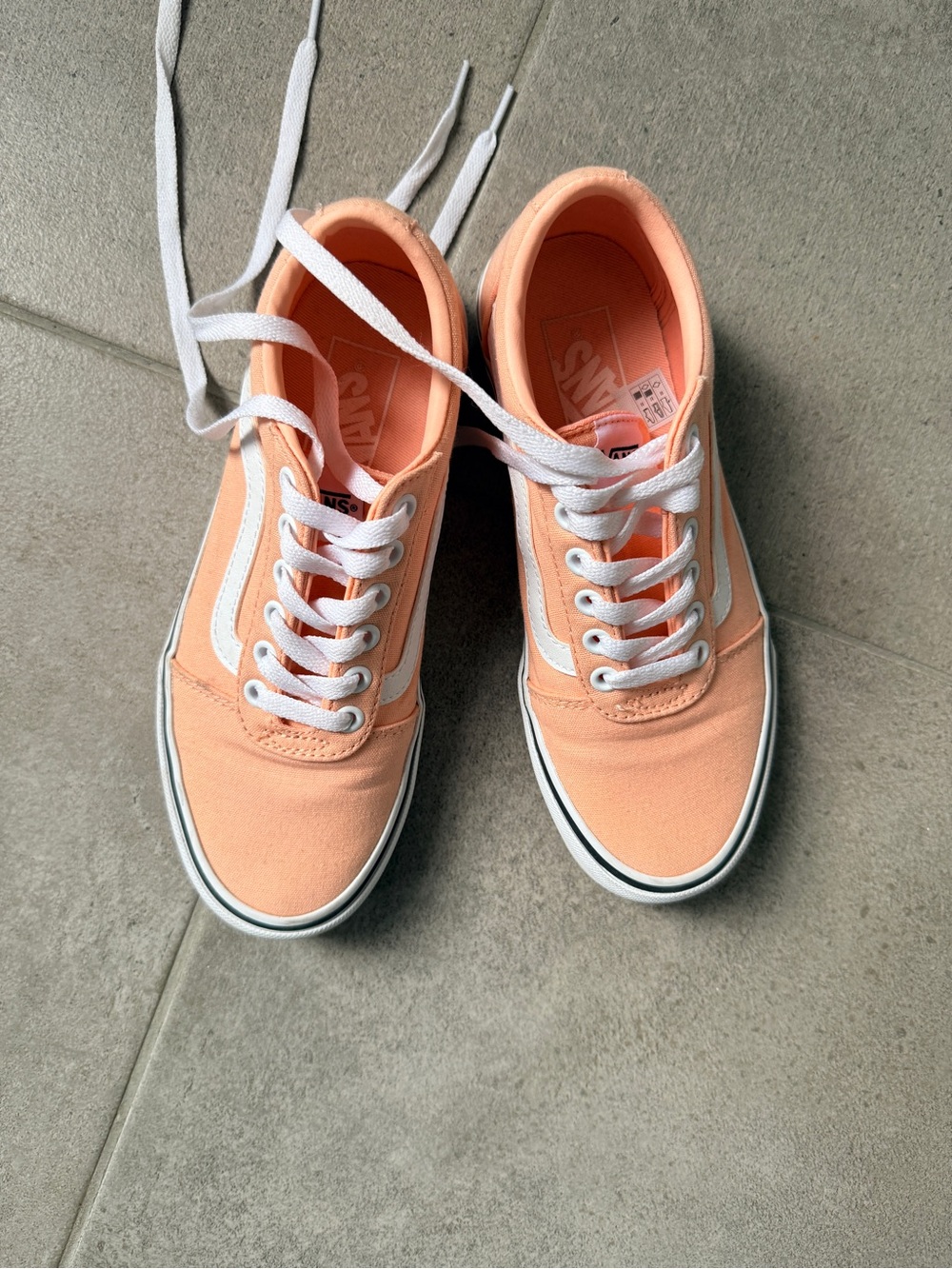 Vans Peach Canvas Old Skool Women’s Sneakers with White Stripe